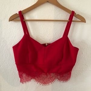 Cherry Red Lace Tank